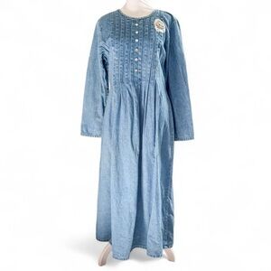 Blue Denim Long Sleeve Dress
